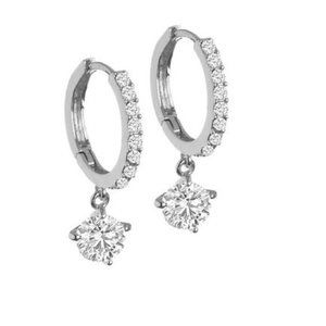 Crystal Drop Hoop Earrings -Swarovski elements